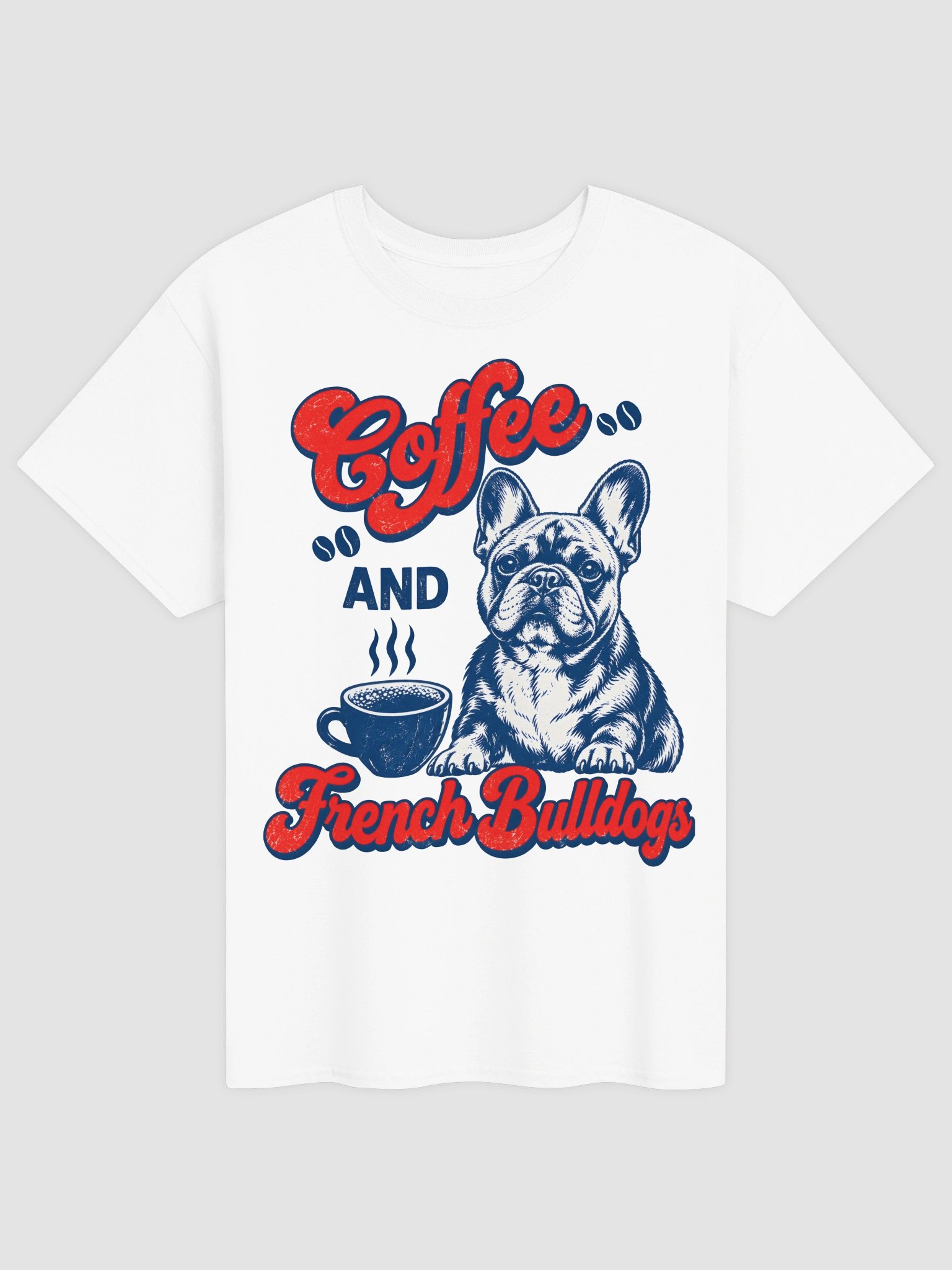 Retro Coffee and French Bulldogs Shirt - Vintage Frenchie Dog & Coffee Lover T-Shirt product image (1)