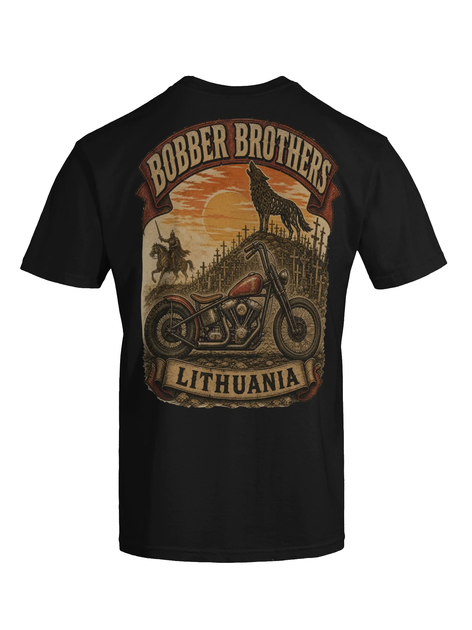 Lithuania motorcycle t-shirt design by Bobber Brothers