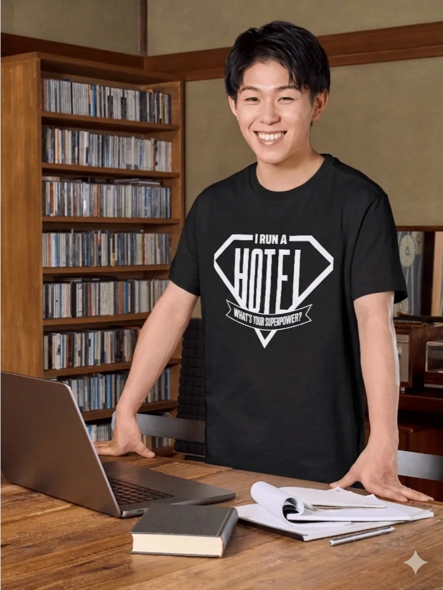 Hotel T-Shirt – I Ran A Hotel, What's Your Superpower? (Black) product image (10)