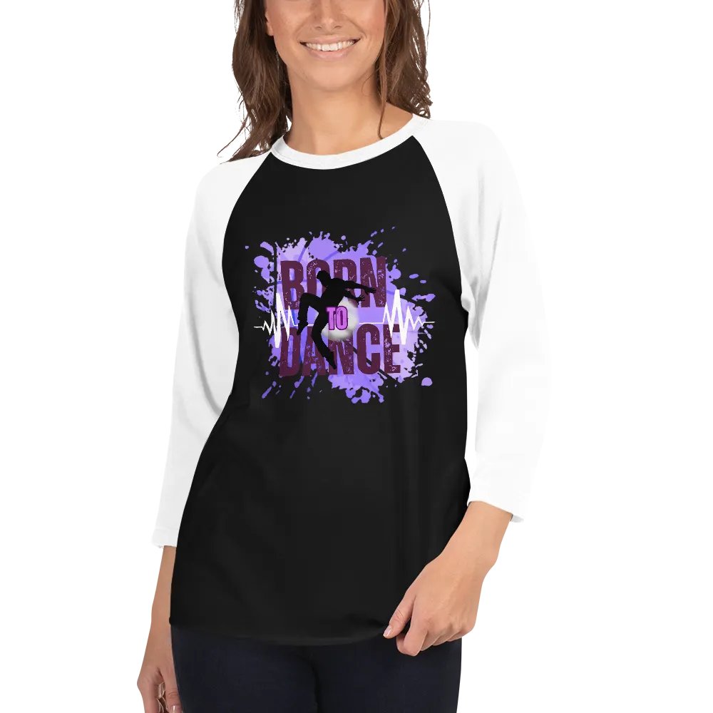 Born to Dance His Silhouette Dynamo Raglan Two Color Tee product image (7)