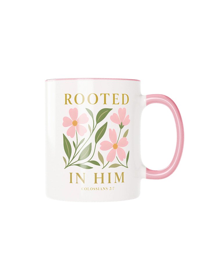 Elegant Floral Christian Mug for Women Inspired by Colossians 2:7 | 11oz & 15oz product image (1)