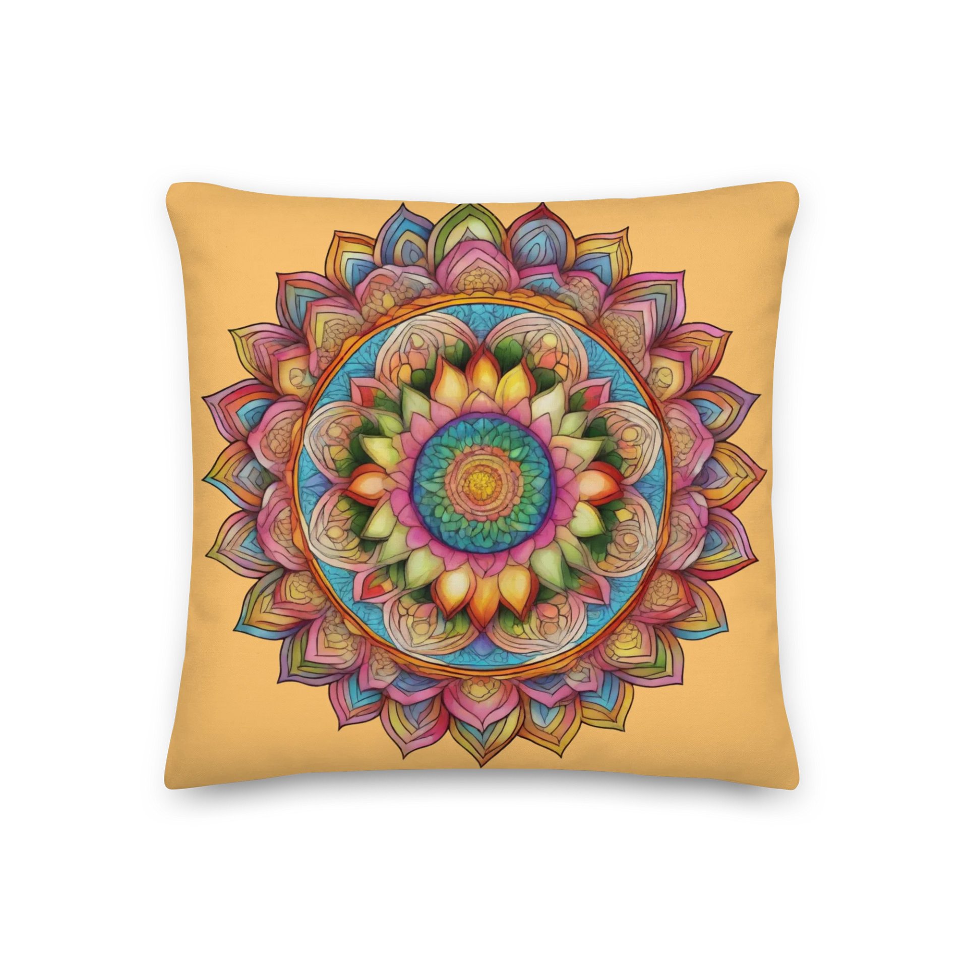 Golden Bloom Mandala - Pillow product image (1)