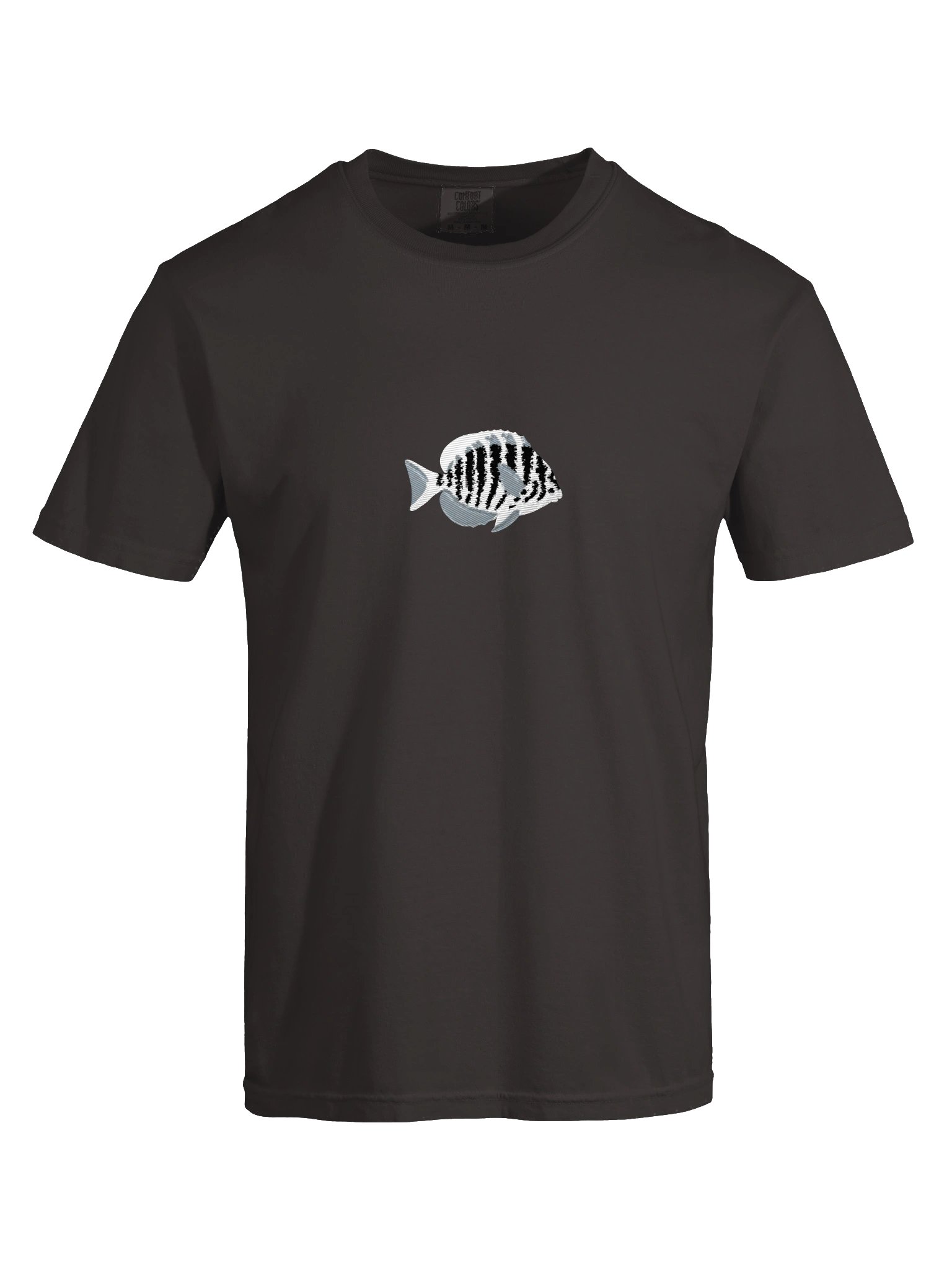 Zebra Angelfish Embroidered Shirt | Reef Aquarium Fish Embroidery Tee | Saltwater Marine Fish Apparel product image (9)