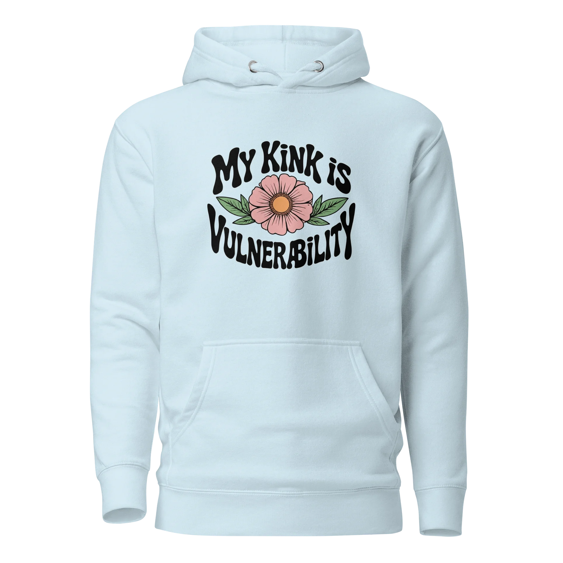 “My Kink Is Vulnerability” Light Blue Unisex Hoodie product image (1)