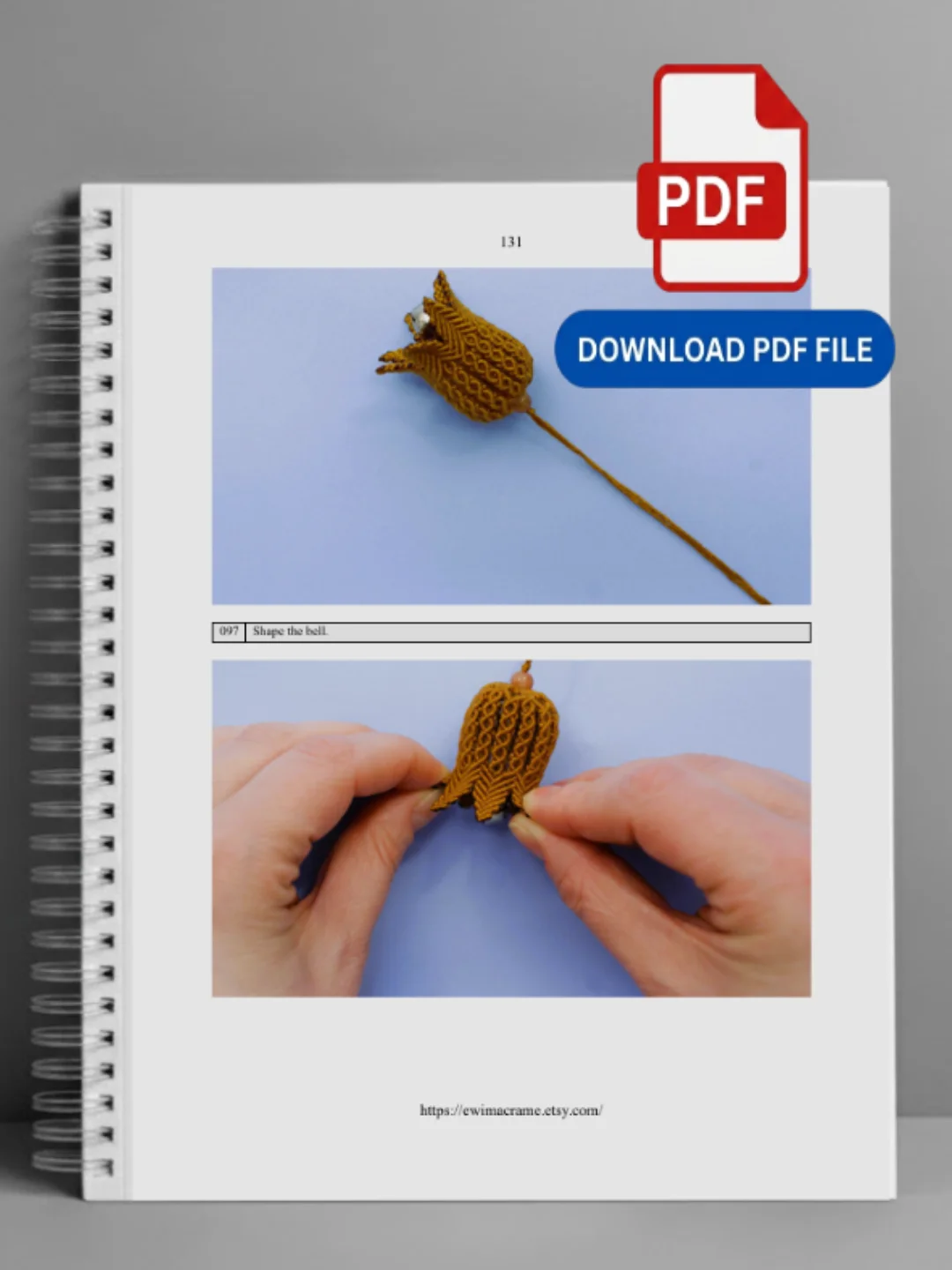 Micro Macrame Christmas Bell – Photo & Video Tutorial product image (6)