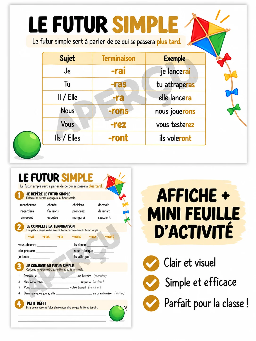 Le futur simple – Affiche + mini-feuille d’activité product image (1)