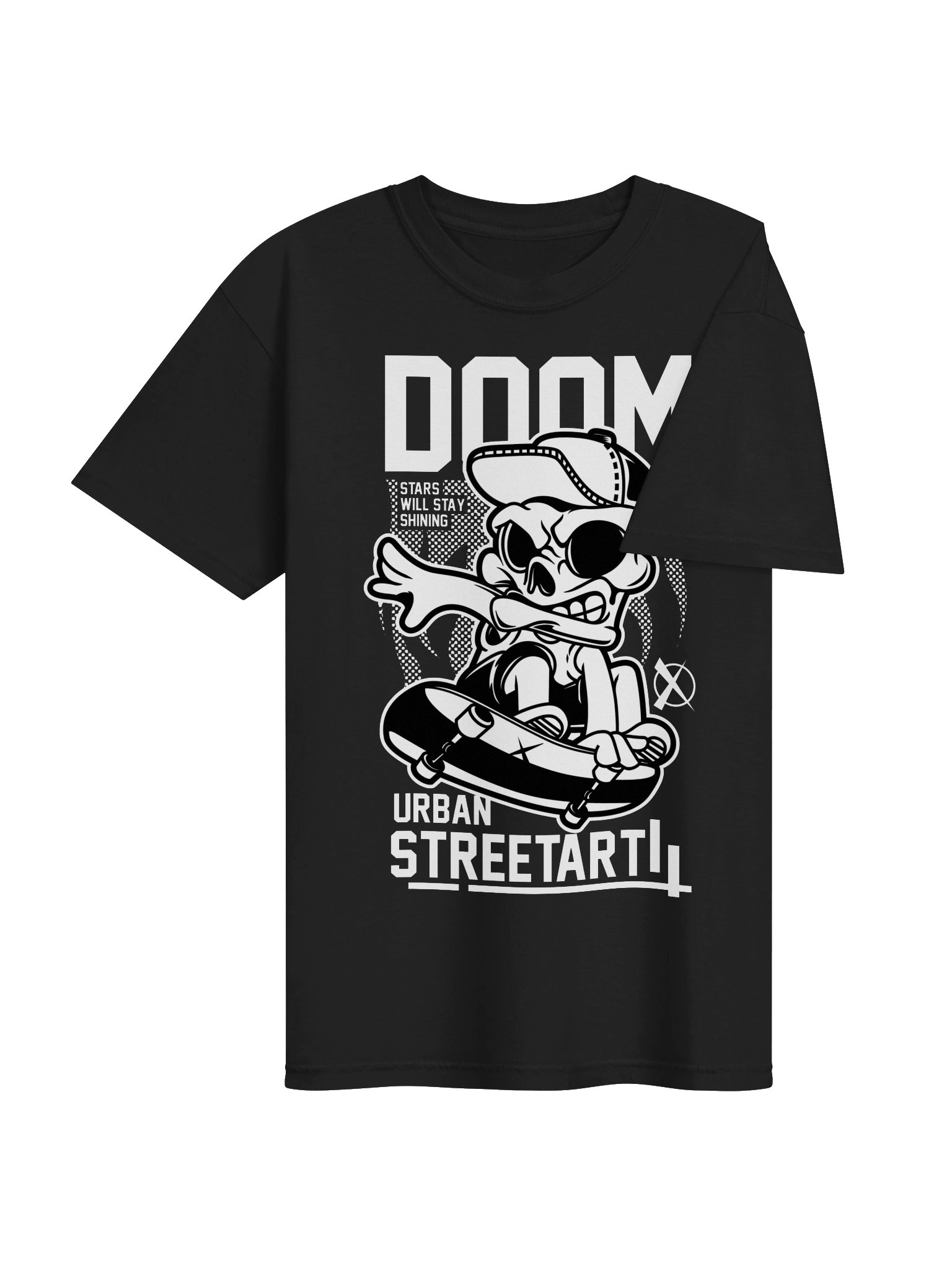 DOOM Urban Streetart Skull Skate Tee product image (18)