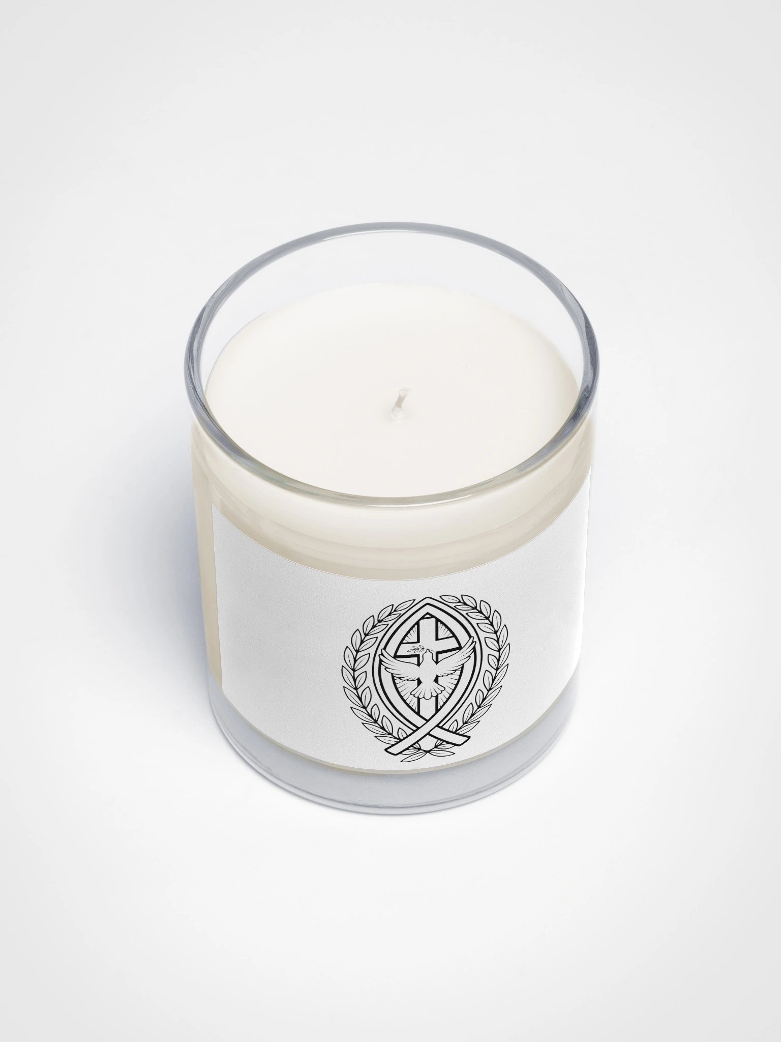 Christian Faith Candle, Cross Dove Olive Branch Ichthus Design, Soy Wax Inspirational Gift product image (3)
