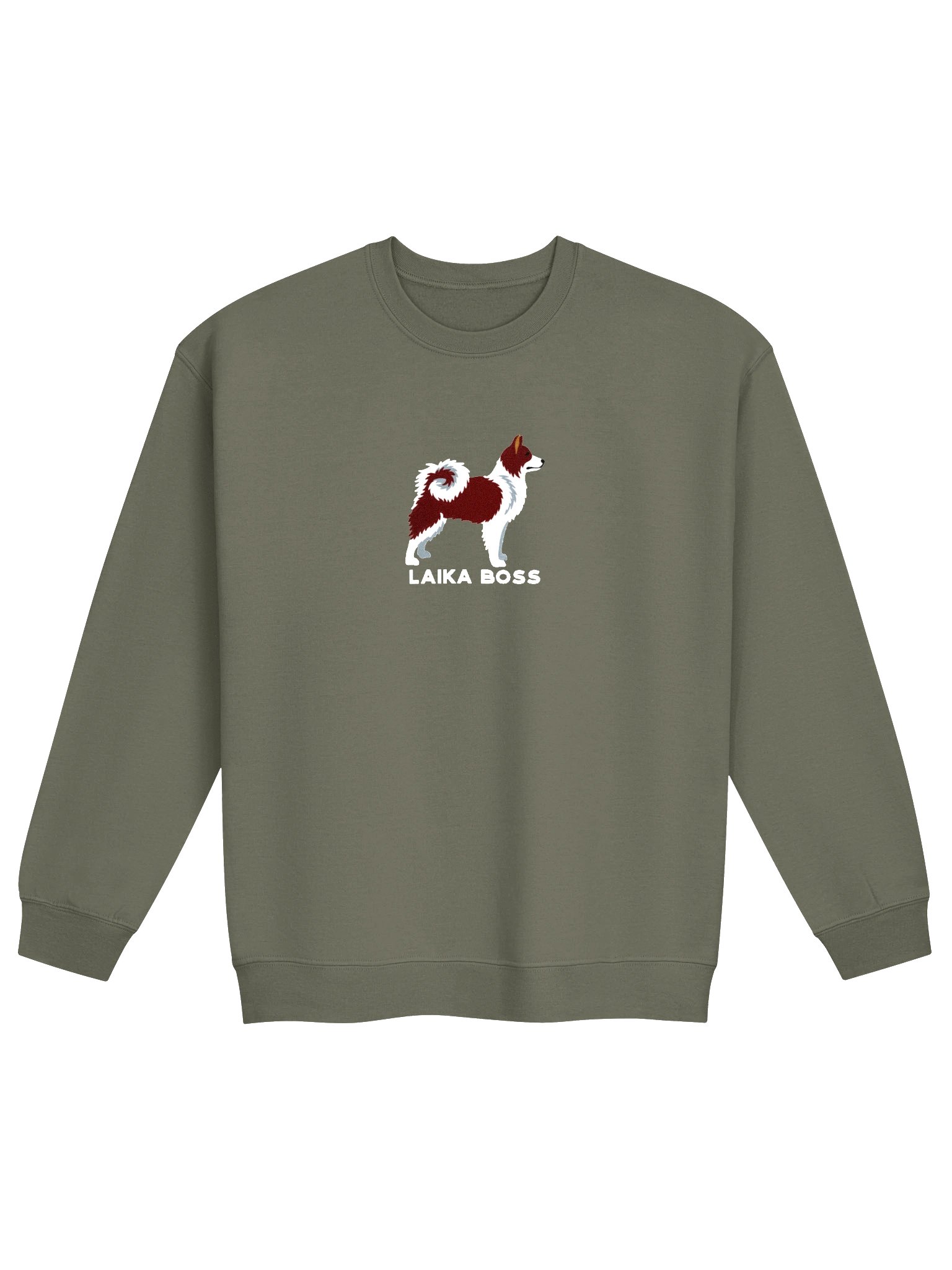 Laika Boss Sweatshirt (Embroidered) of a Yakutian Laika(Red & White) product image (4)