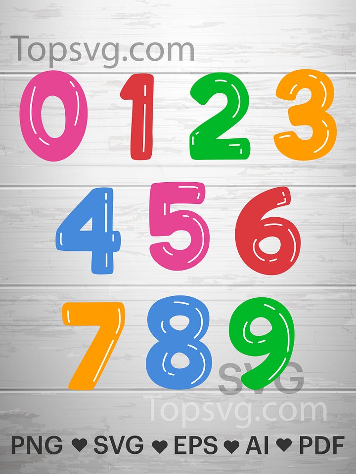 Numbers SVG, Number 1 SVG, Vector, Kids Number set, Real Numbers, Preschool, Children, Math Symbols, Kids Shirt Numbers, Cricut Cutting File. product image (1)