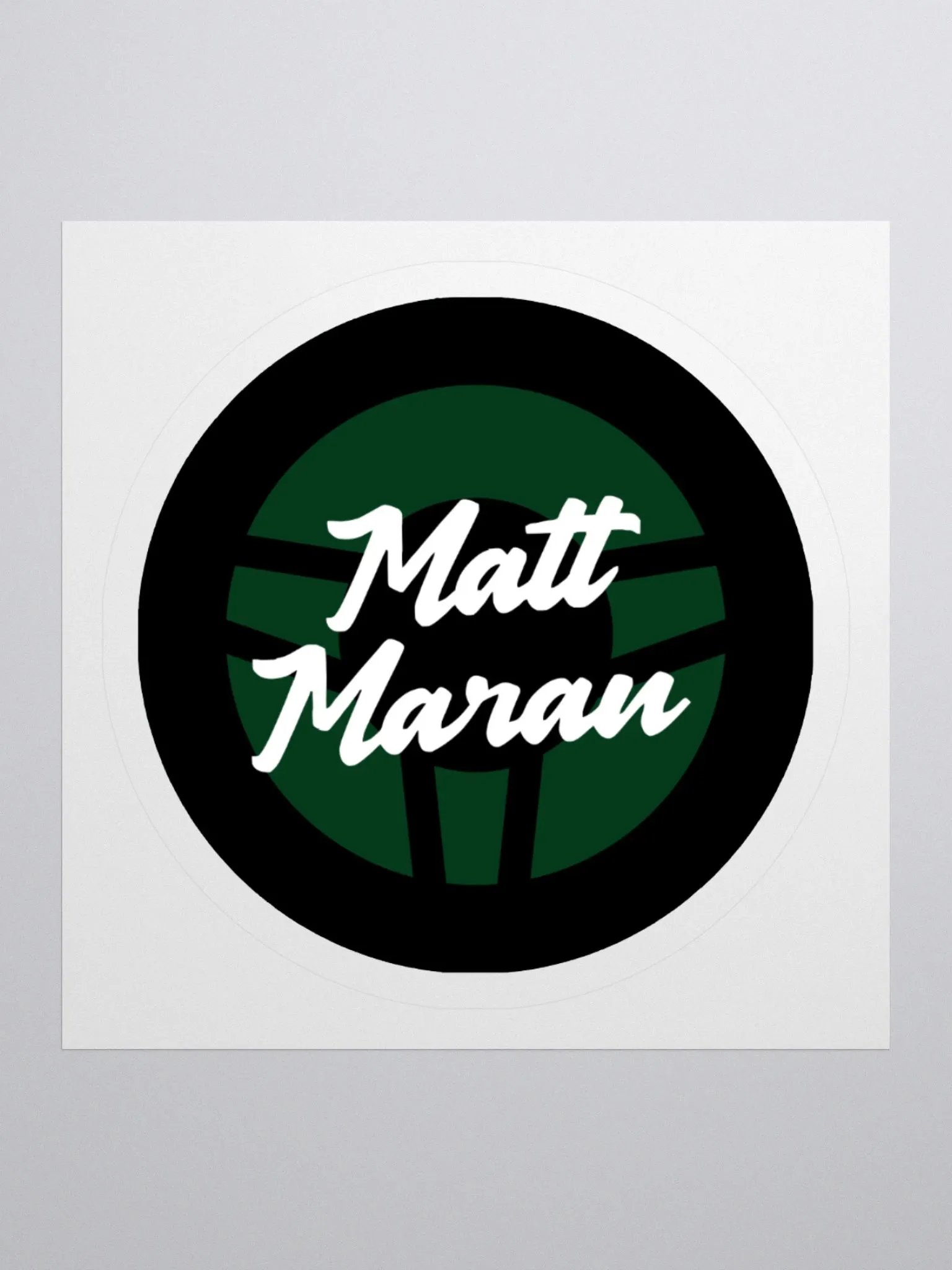 Round Matt Maran logo sticker product image (1)