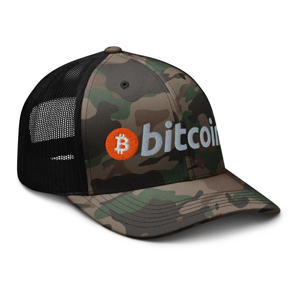 Bitcoin Logo Embroidered Camo Hat product image (2)
