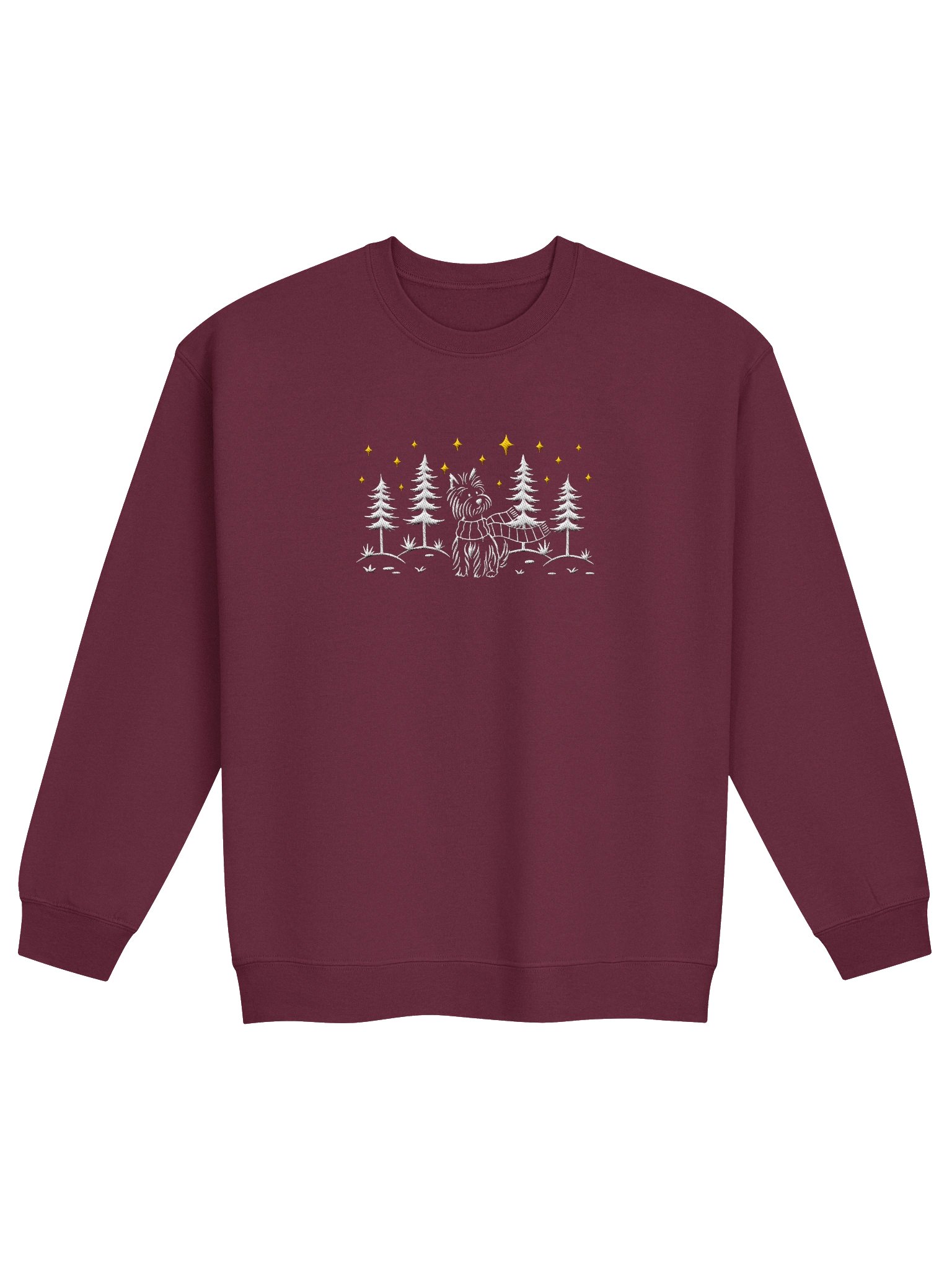 Yorkshire Terrier Winter/Christmas Line Art Design Embroidered Sweatshirt product image (4)