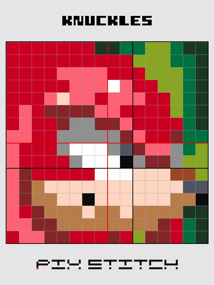 Knuckles Pixel Art product image (2)