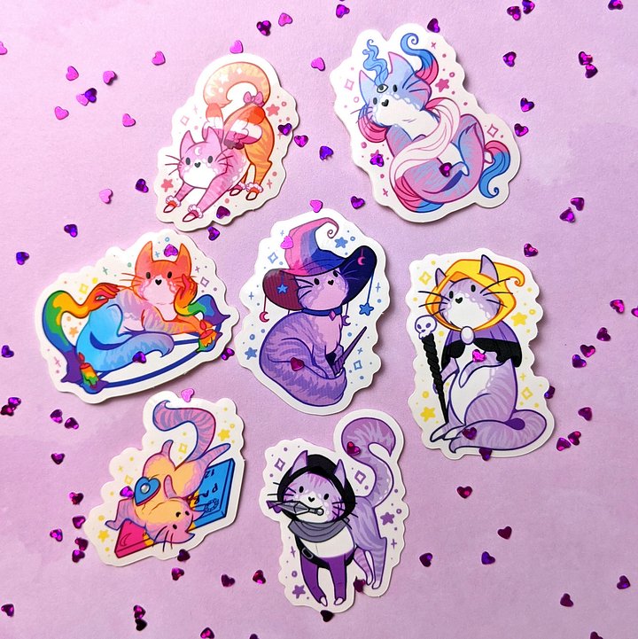 Fantasy Pride Cat Sticker Sheet: Full Set product image (2)