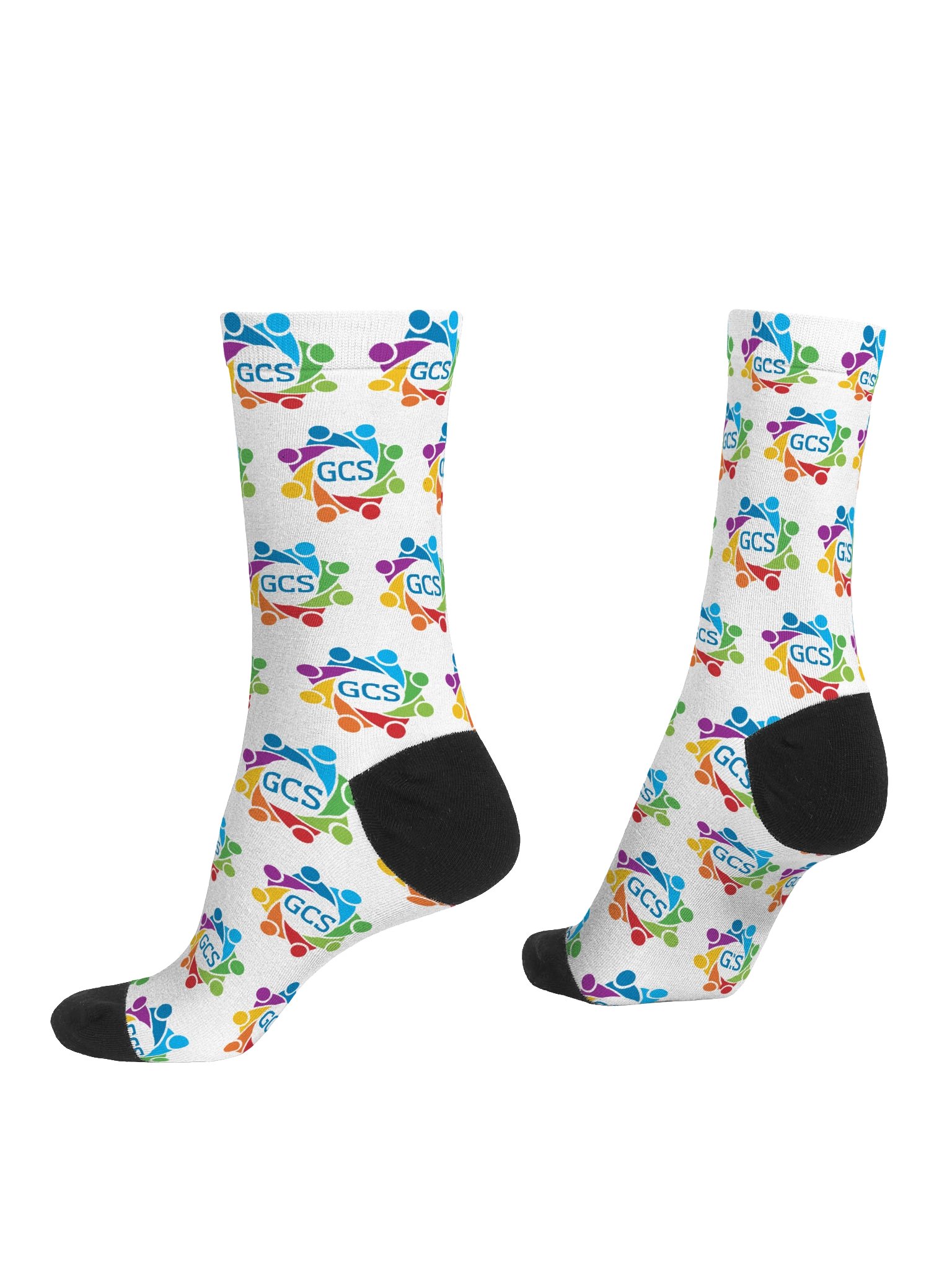 GCS Logo Pattern Crew Socks - White product image (4)