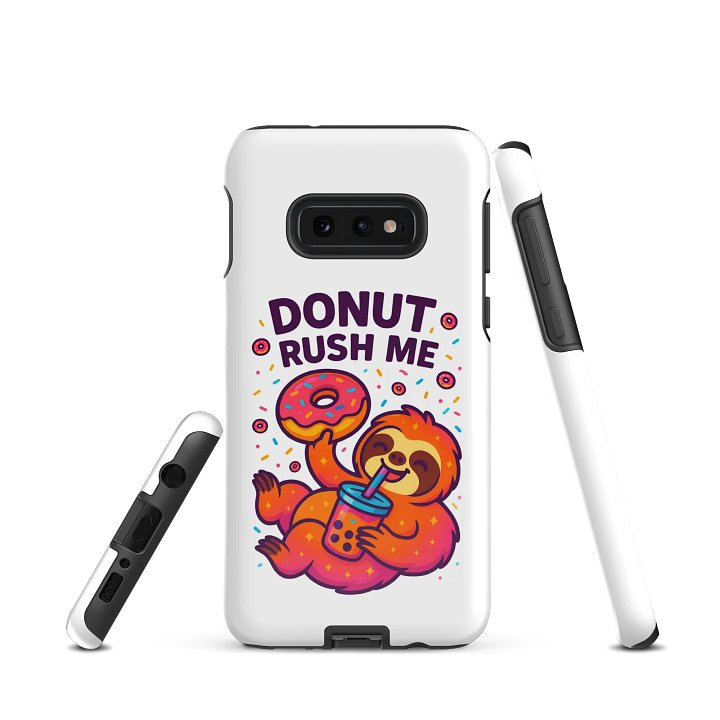 Donut Rush Me – Funny Sloth Samsung Case | Donut Lover Tough Phone Case – Sloths Having Snacks Collection product image (1)
