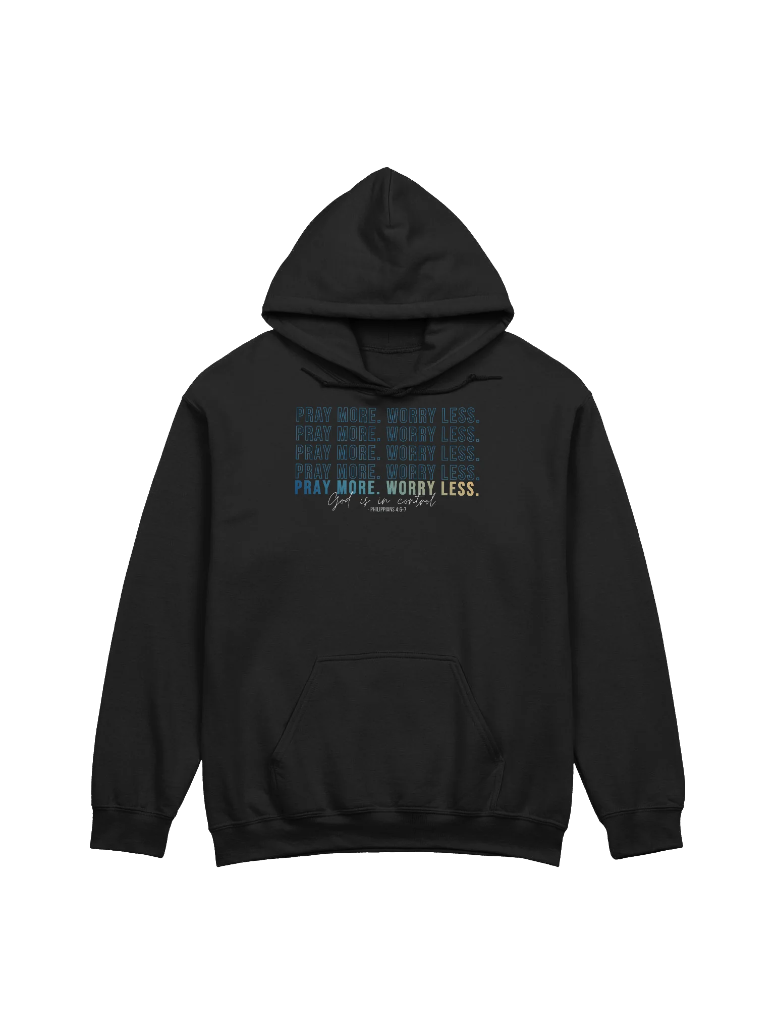 Pray More Worry Less 2.0 Hoodie - Unisex - Teal Gradient - Dark Colors product image (2)