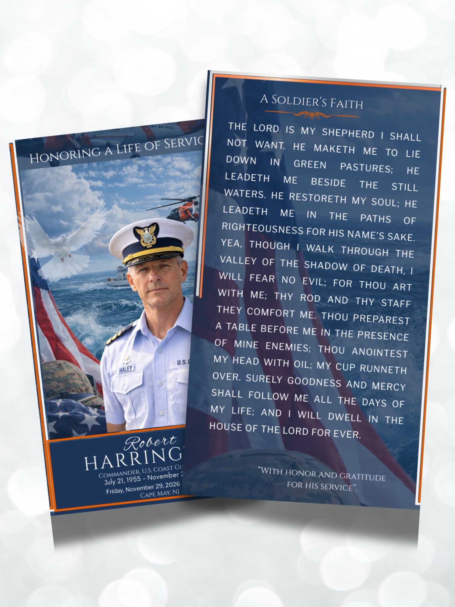 Coast Guard Lifesaving Hero Funeral Program Template for Canva product image (6)