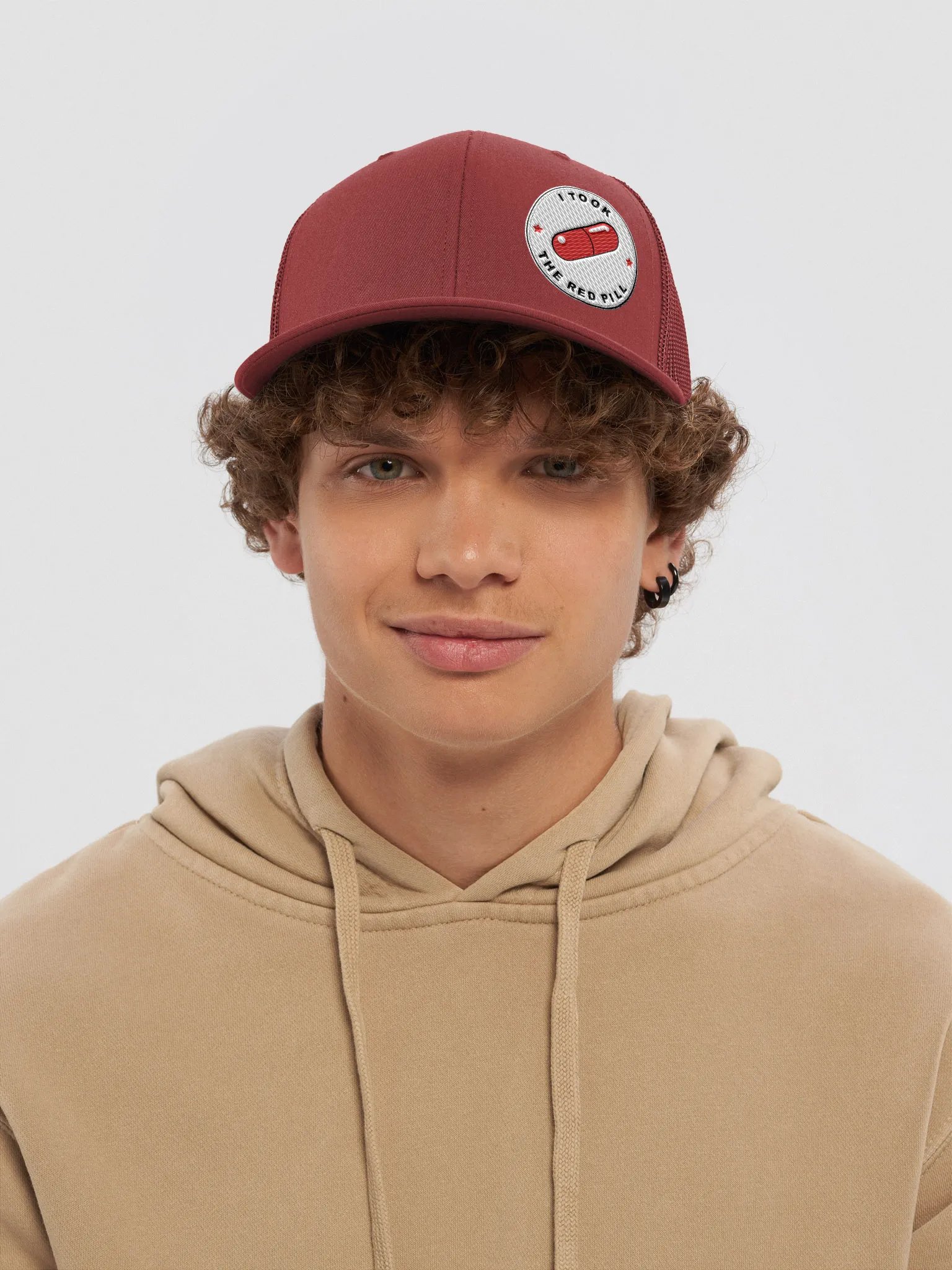 Red Pilled “Bison Staff” Trucker Hat product image (8)