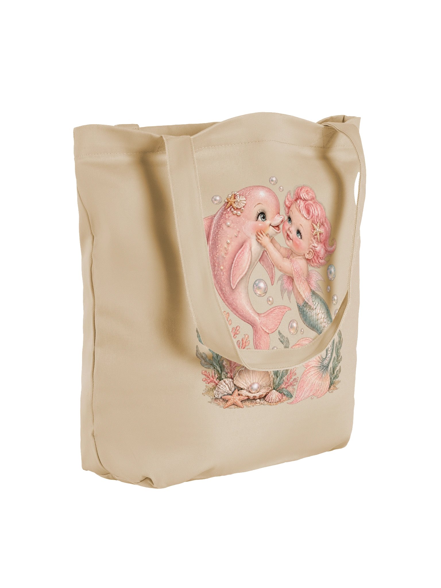 Pink Dolphin Mermaid Tote Bag product image (3)