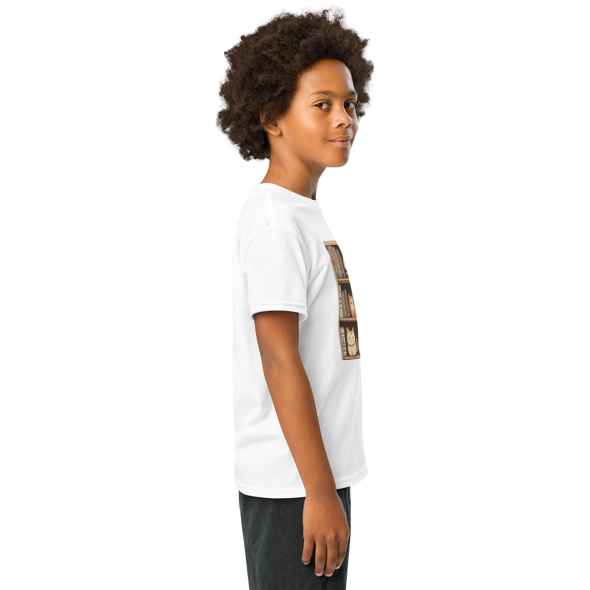 Cat Tales Bookshelf Youth Tee product image (59)