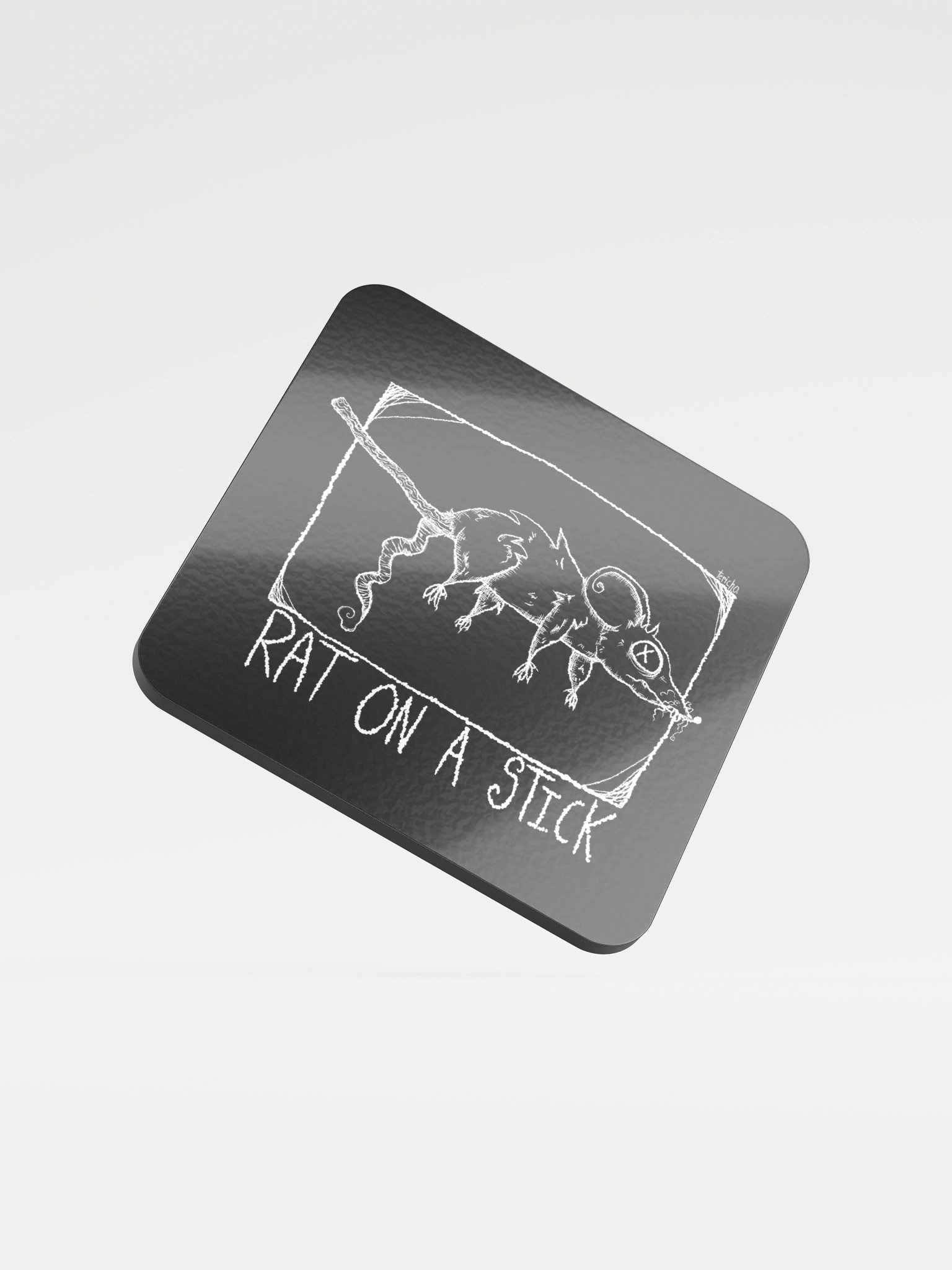 Retro Rat On A Stick Coaster product image (1)