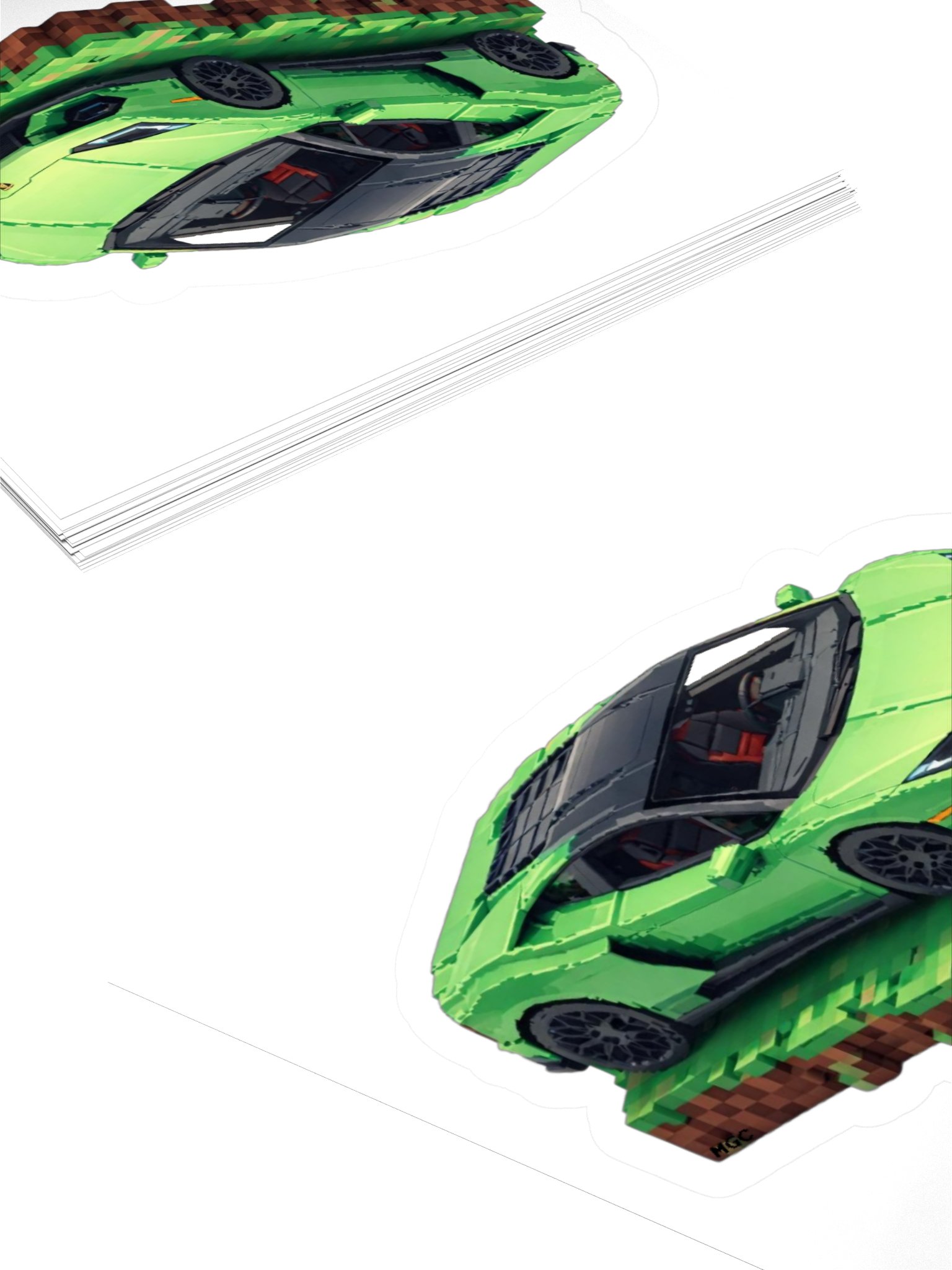 Green Lamborghini Temerario Sticker (Pixel, Retro, Minecraft) product image (12)