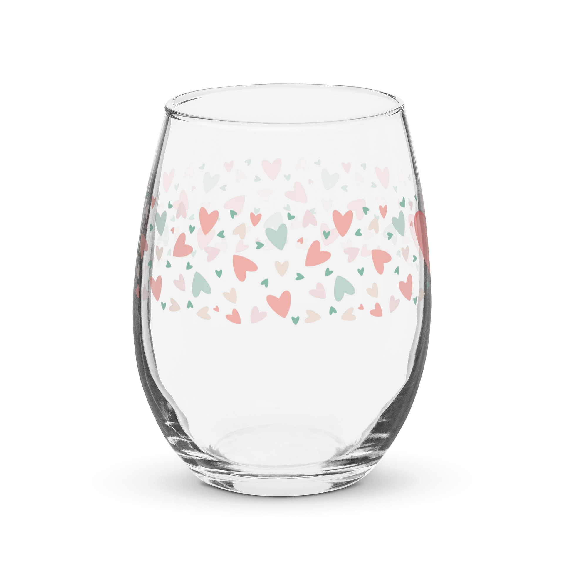 Scattered Hearts on Peach Wine Glass - Peach Fuzz product image (4)