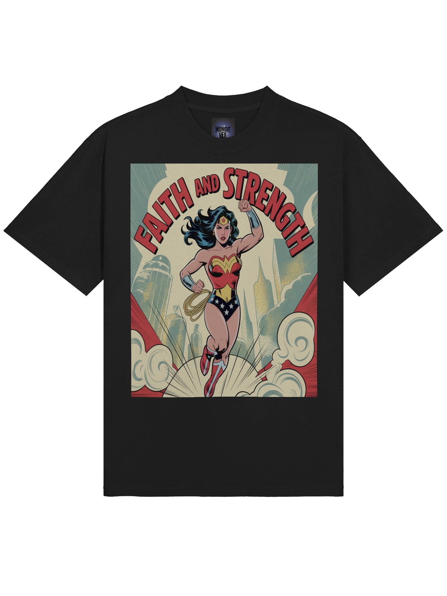Wonder Woman Faith and Strength Legacy Oversized Faded T-Shirt product image (5)