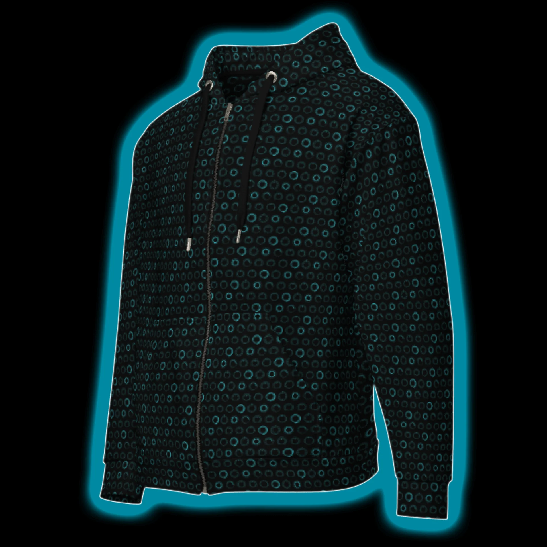 Synthesis Controls Zip Hoodie - (7 Modular Synth Dials) CYAN product image (3)