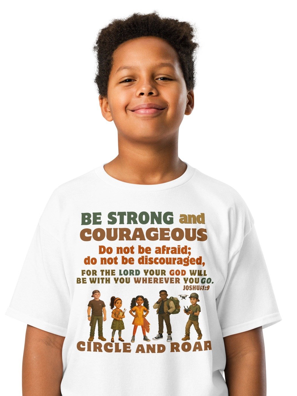 Joshua 1:9 Circle and Roar Kids T-Shirt product image (1)