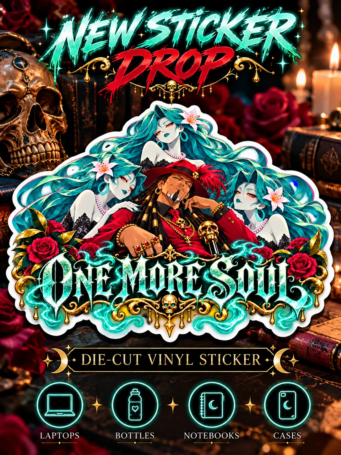 One More Soul 👻 | Haunted Gothic Die-Cut Sticker product image (1)