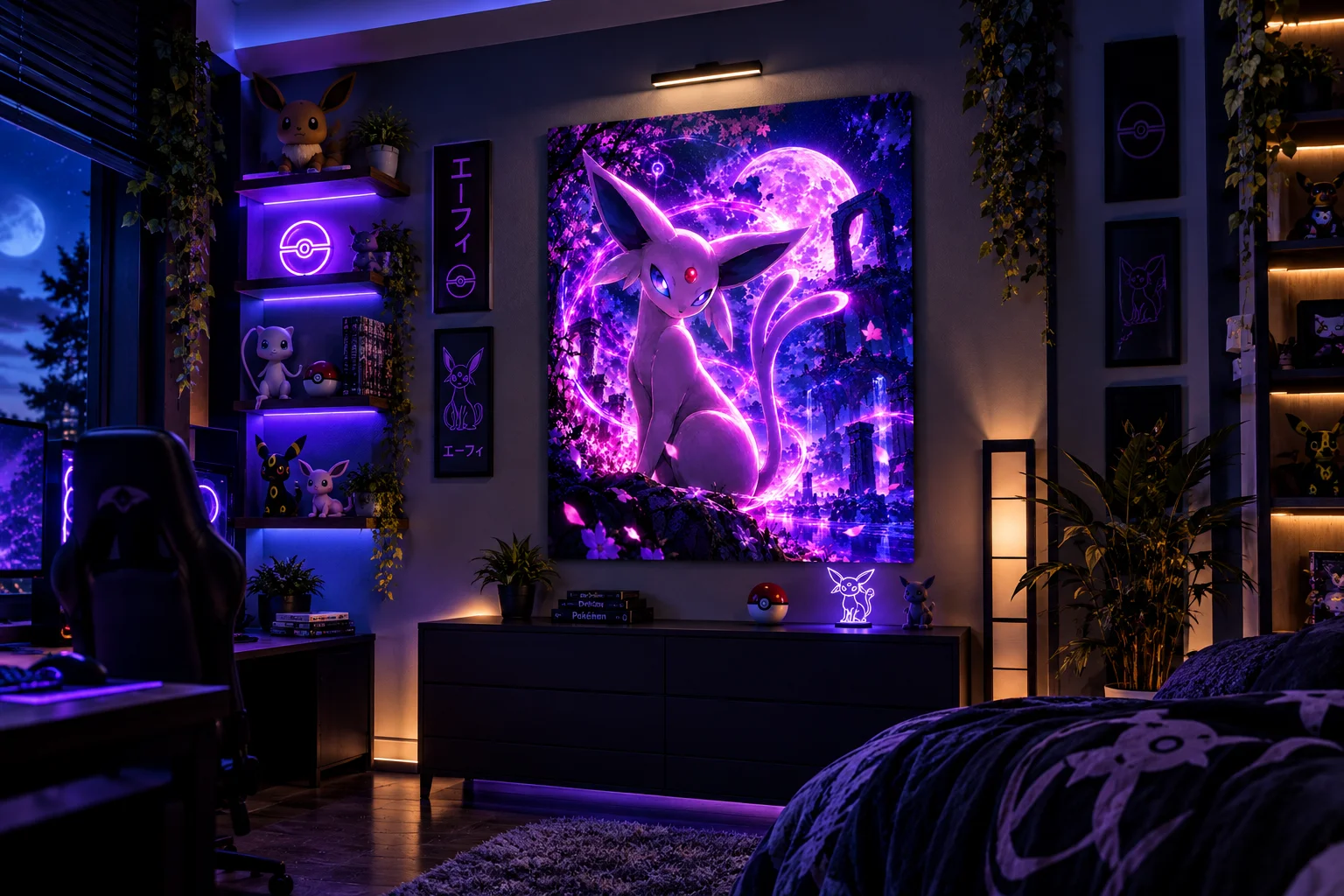 Moonlit Psychic - Espeon Fantasy Poster product image (2)