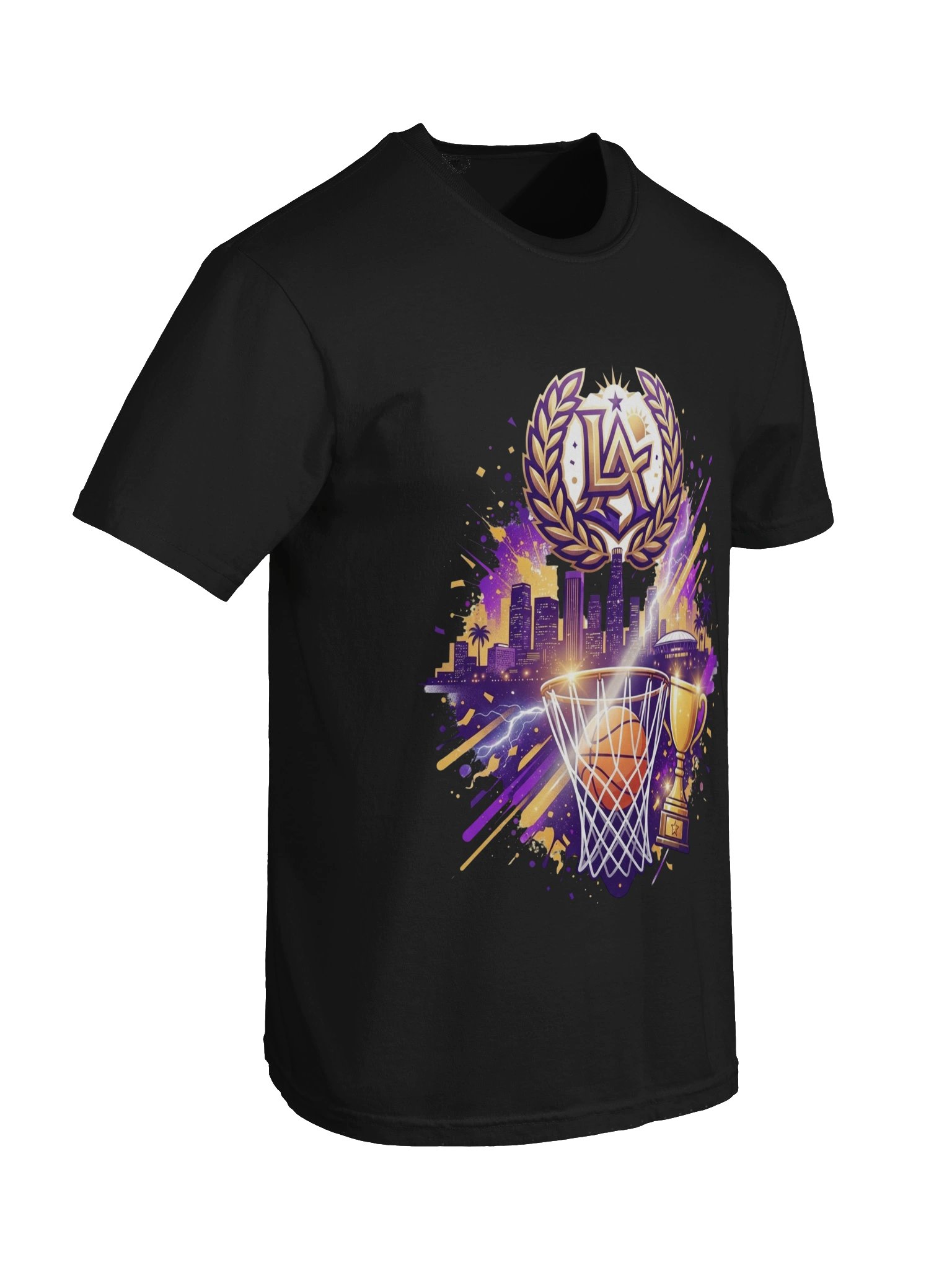 Purple and Gold Championship Basketball Retro City Art product image (6)
