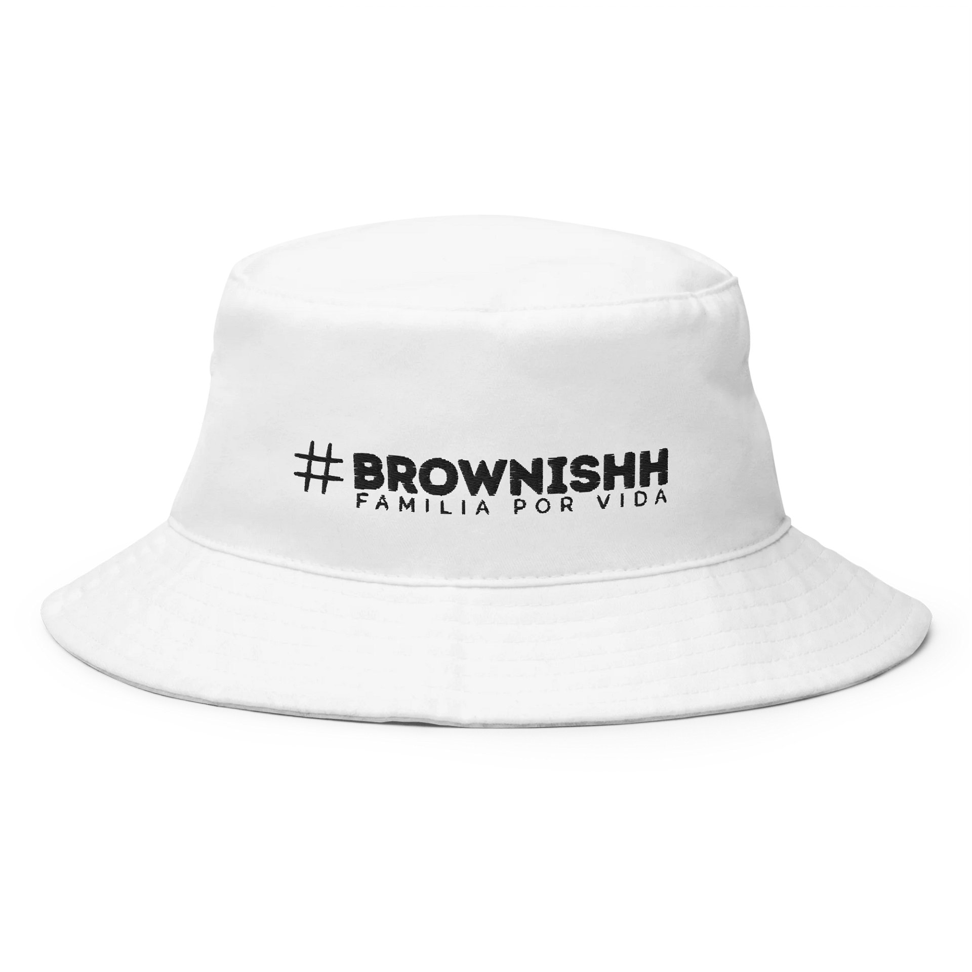 #Brownishh - Bucket Hat (White) product image (1)