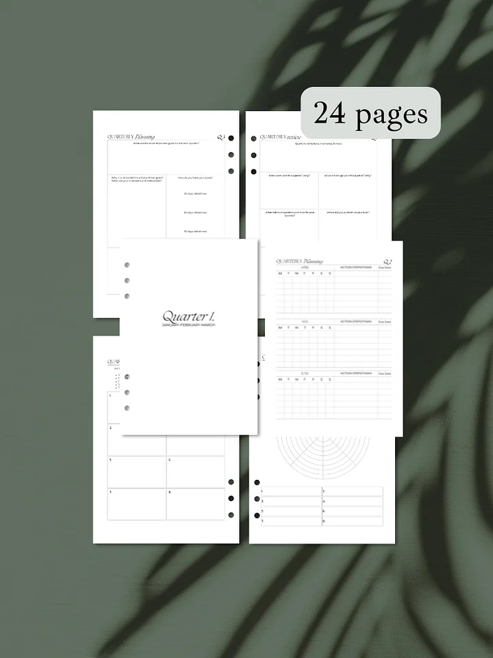 Quarterly Planning A5 Inserts product image (1)