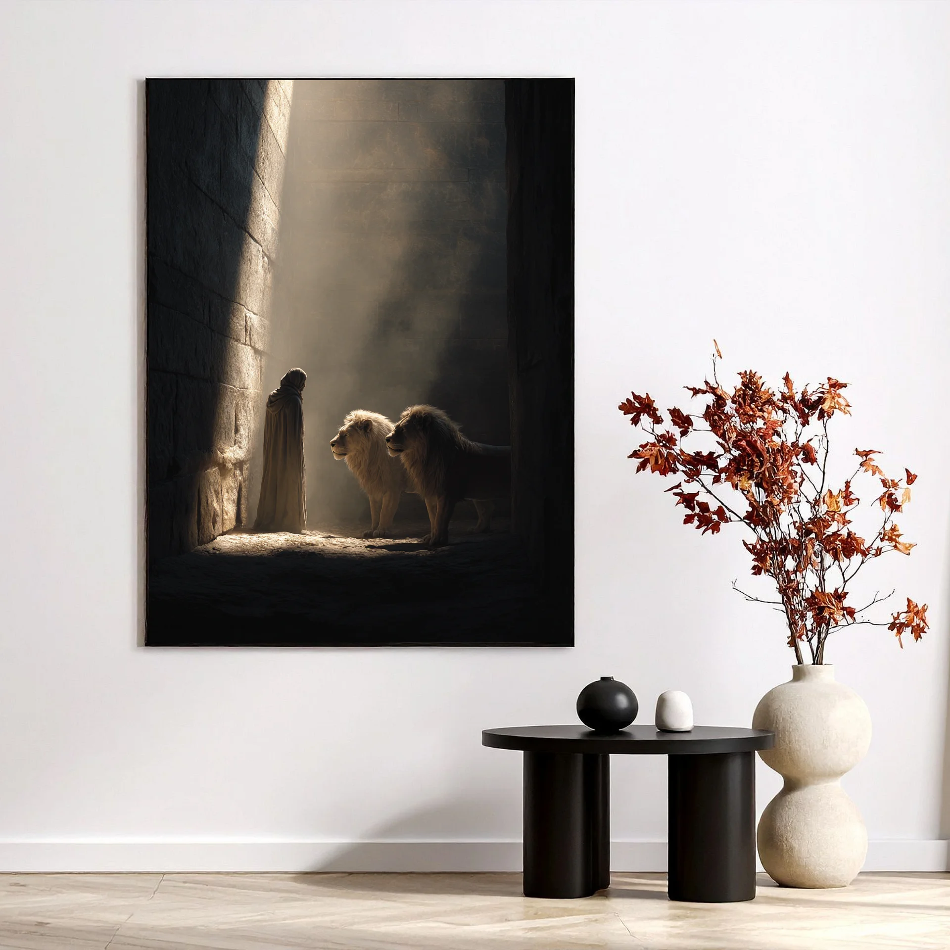 Daniel in the Lions’ Den | Cinematic Christian Wall Art | Biblical Printable Decor product image (3)