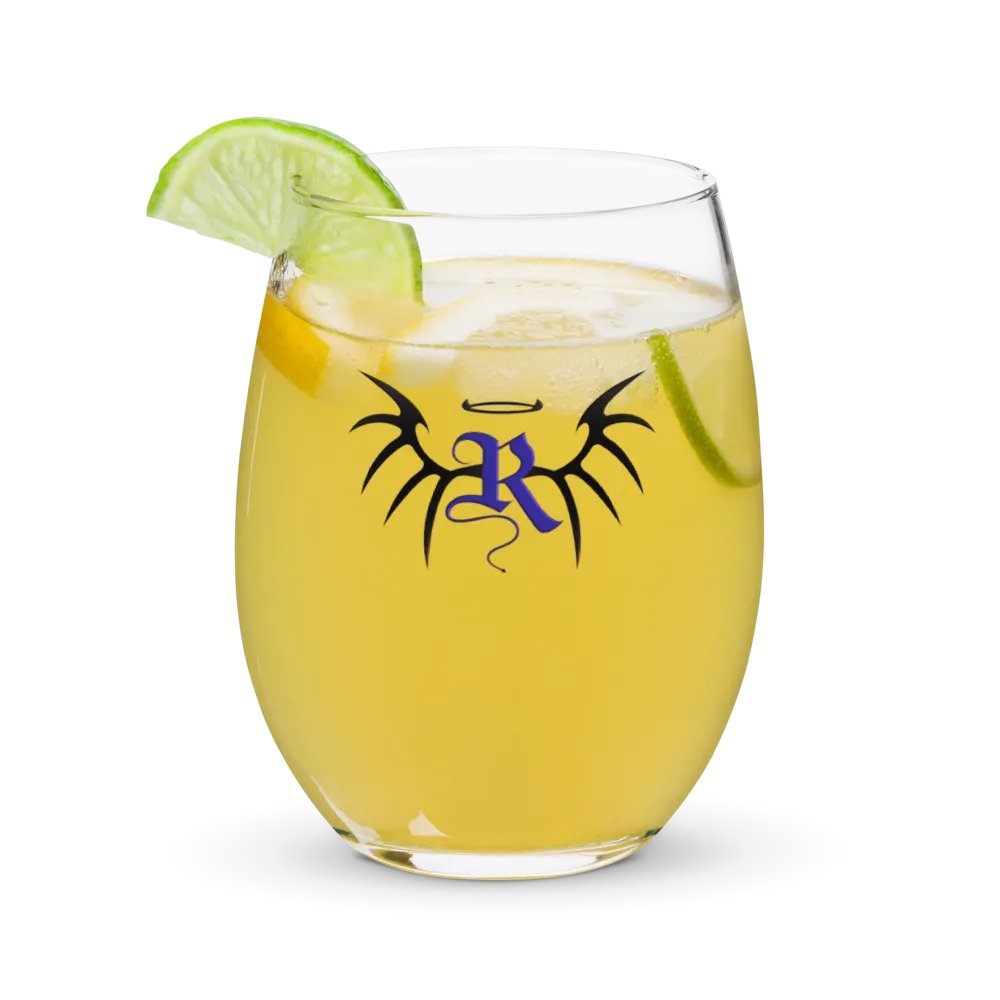 RafaZafar Logo Stemless Wineglass (blue) product image (9)