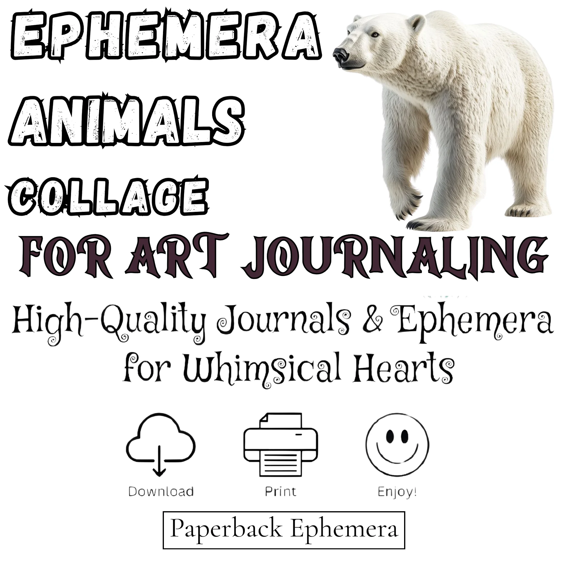 Winter Animals Ephemera PDF – 12 Printable Forest Wildlife Fussy Cut Pages product image (5)
