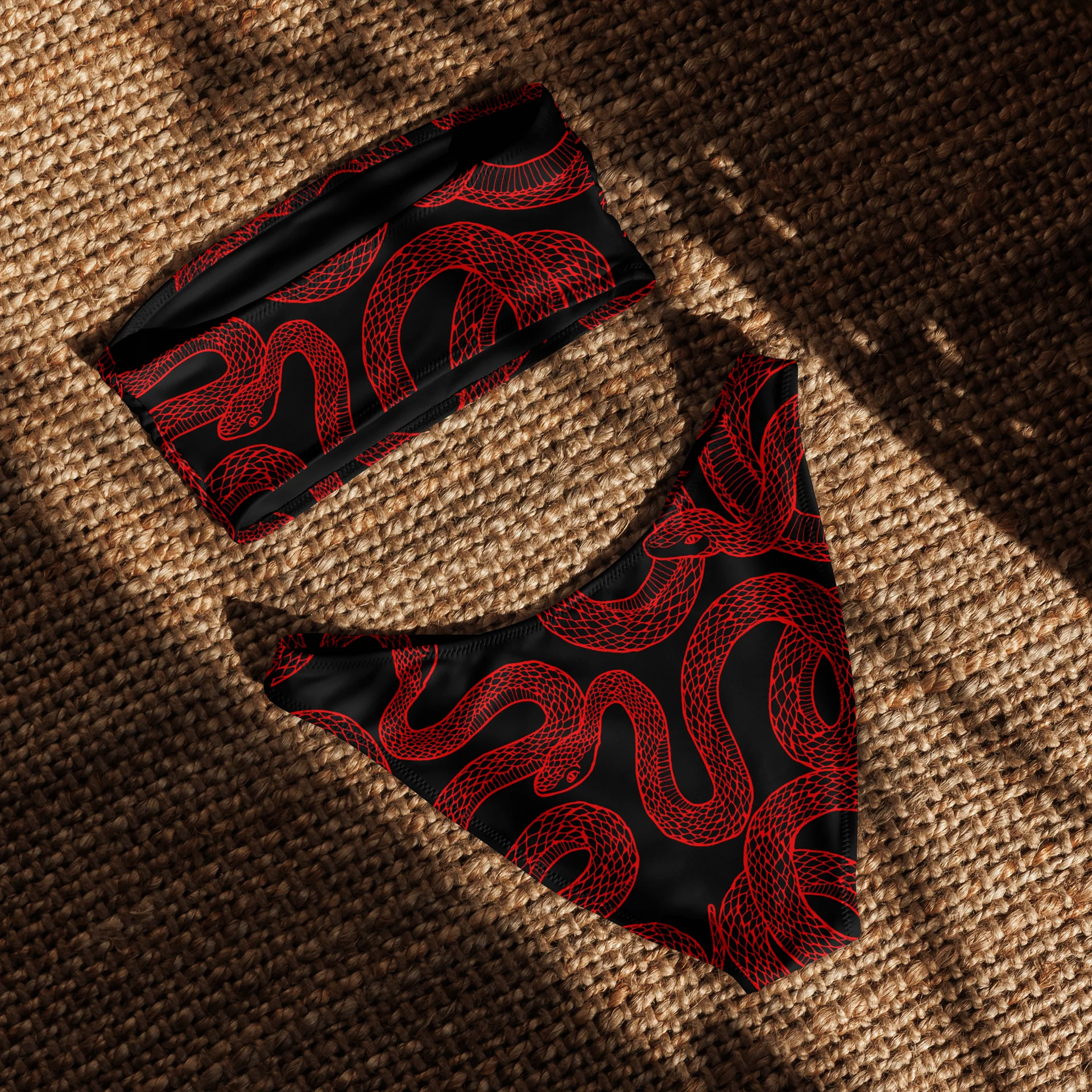 Serpentine Bandeau Bikini in Red product image (8)