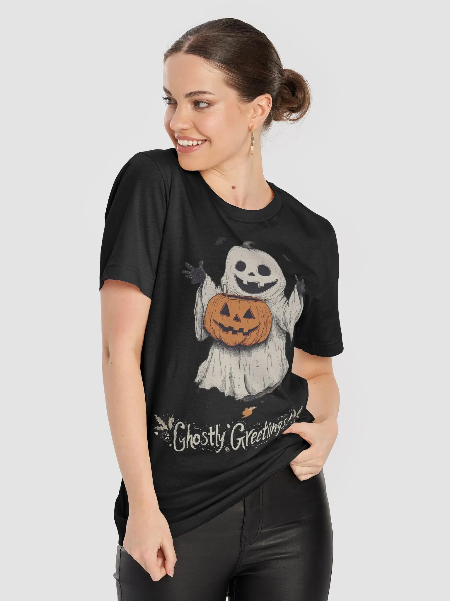 Ghostly Greetings! Black Tee product image (8)