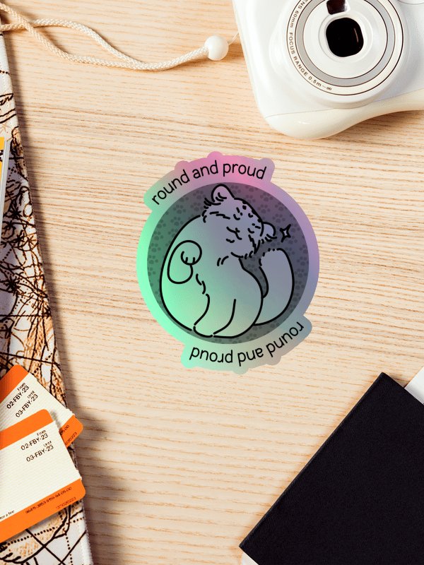 Round and Proud Manul Holo Sticker - Unlabeled Version product image (4)