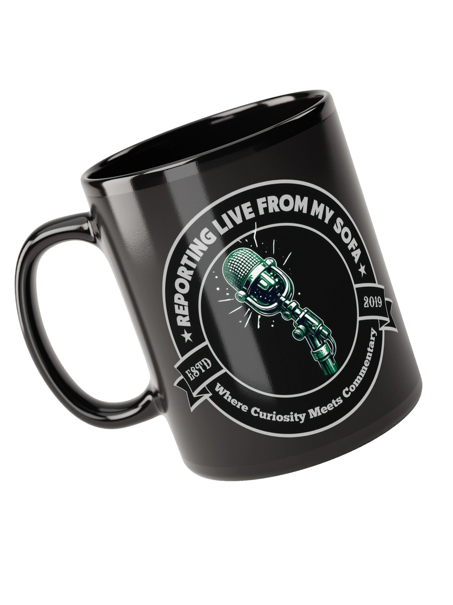 Reporting Live From My Sofa Podcast Microphone Mug product image (9)