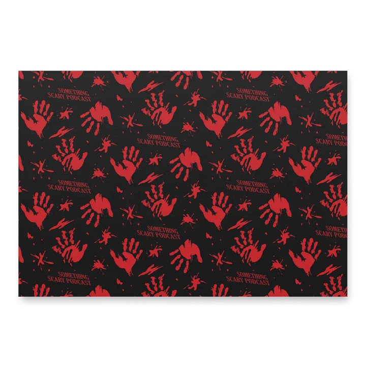 Something Scary Wrapping Paper - red on black product image (2)