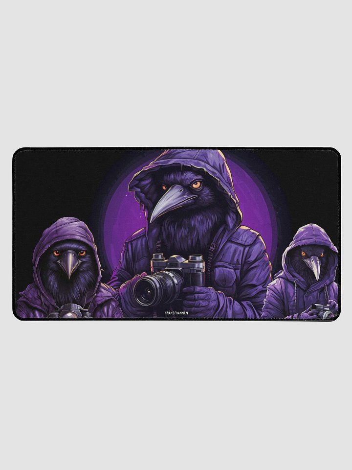 Premium XL Desk Mat 🖱Three mysterious birds in dark purple 💜 product image (1)