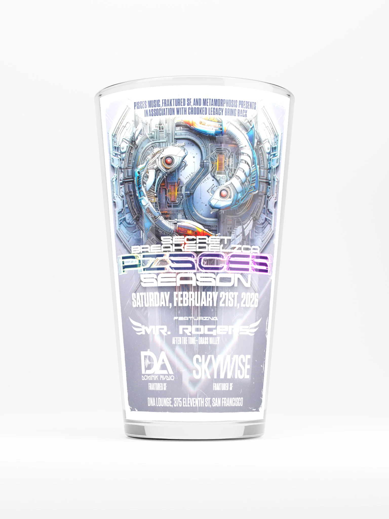 Secret Breakedelica: Pisces Season Shaker Pint Glass product image (1)