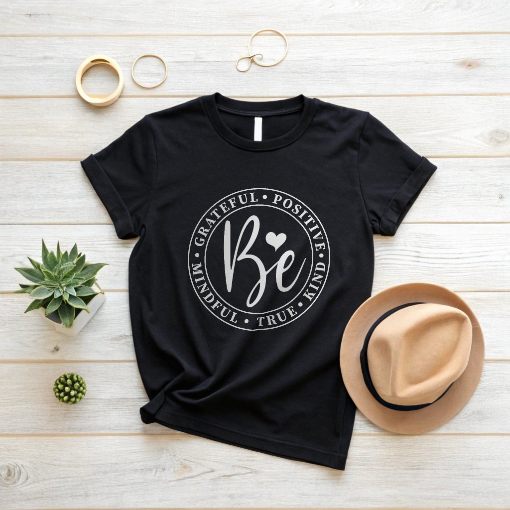 Be Grateful Positive Kind True Mindful - Women's Black T-Shirt product image (2)