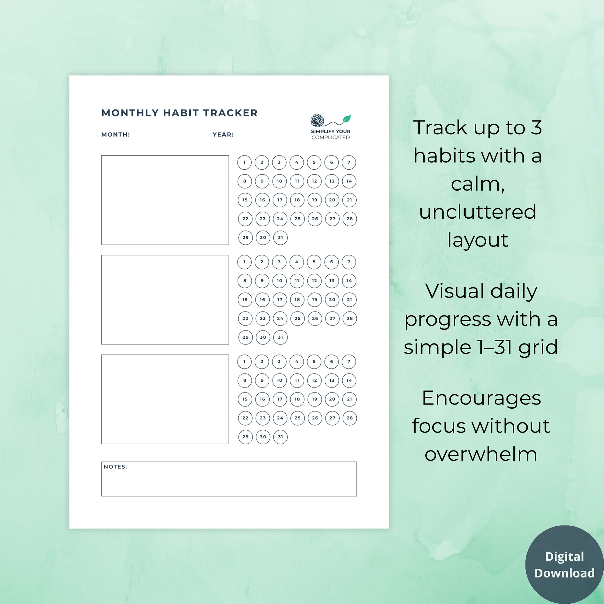 Monthly Habit Tracker product image (2)