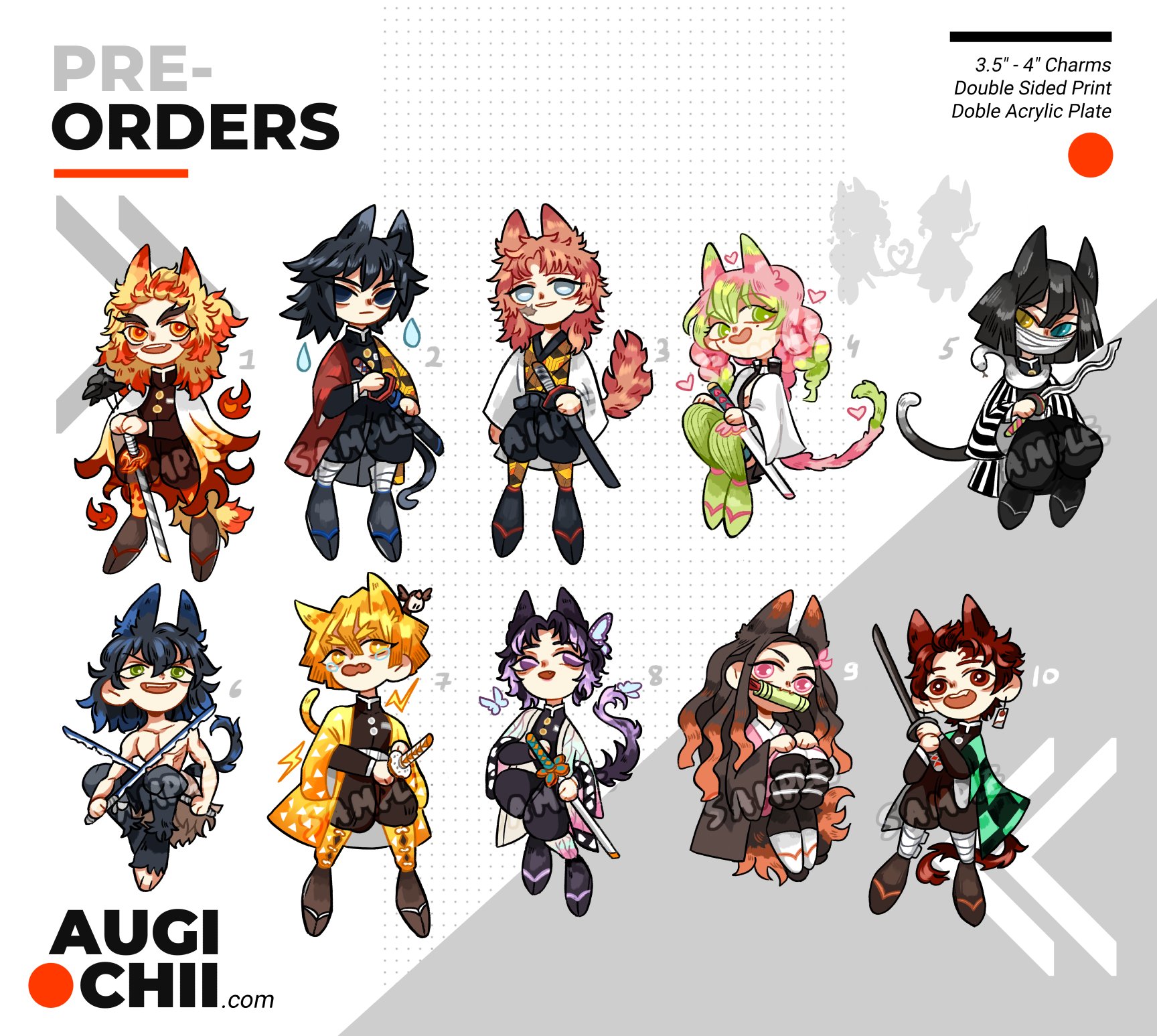 ⏰[PRE-ORDER | ENDS Jan 14th] Demon Slayer // Double Sided Acrylic Charms product image (1)